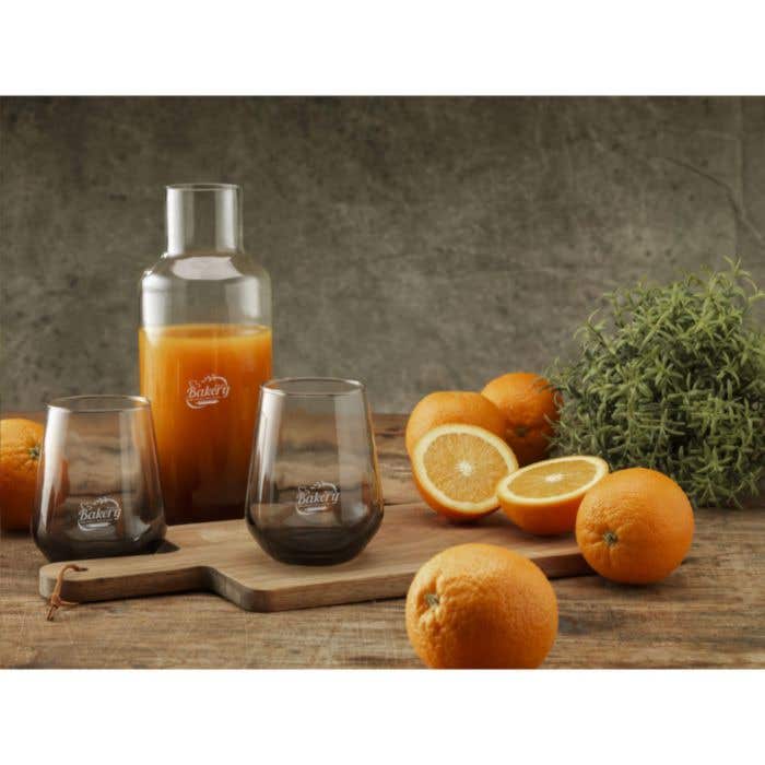 Carafe en verre | Verre fumé | Bouchon en liège | 1,25 l