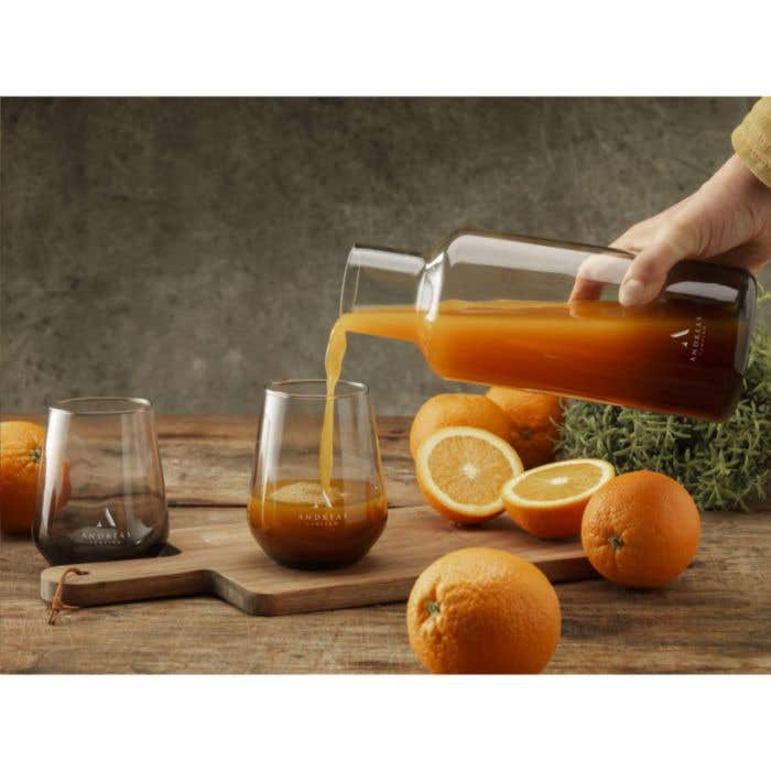 Carafe en verre | Verre fumé | Bouchon en liège | 1,25 l