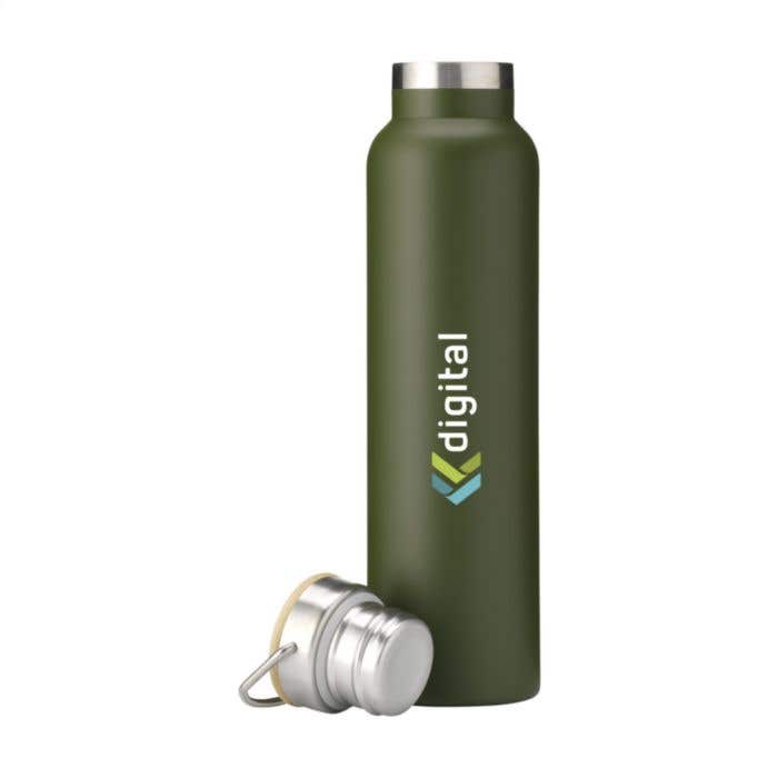 Drinkfles | Gerecycled RVS | 750 ml | Bamboe dop