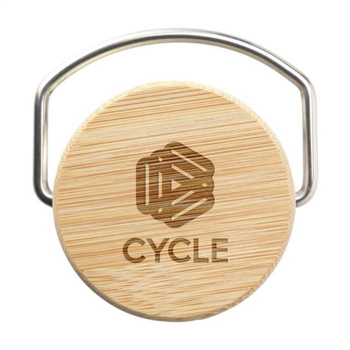 Drinkfles | Gerecycled RVS | 750 ml | Bamboe dop