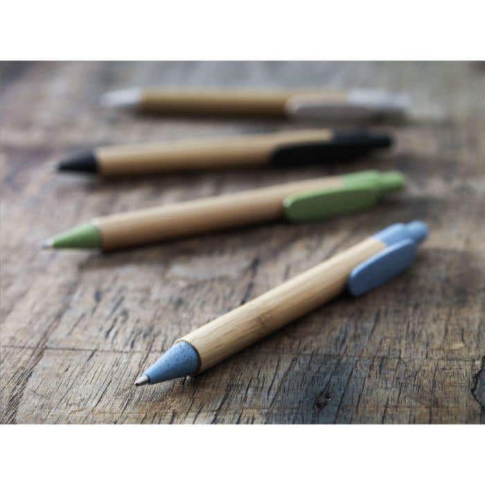 Stylo à bille | Bambou et paille de blé | Encre bleue
