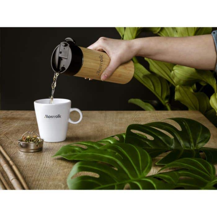 Thermosfles | Bamboe | 360 ml | Met theezeef