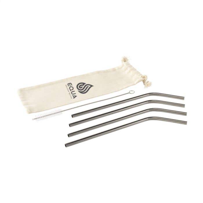 Set de pailles | Inox | 4 pailles | Brosse incluse