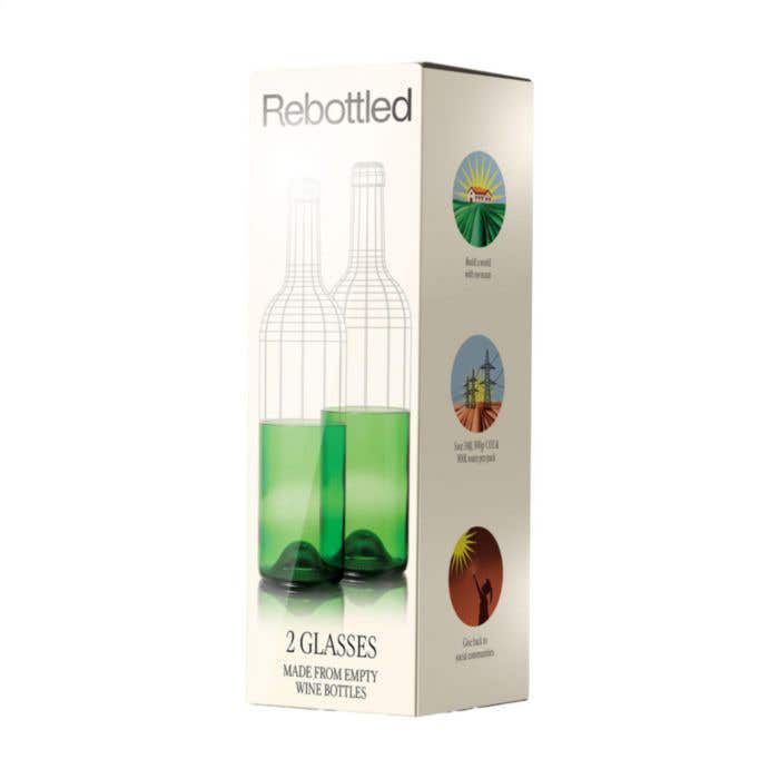 Rebottled® | Glazenset | Gerecycled glas | 2x 330 ml