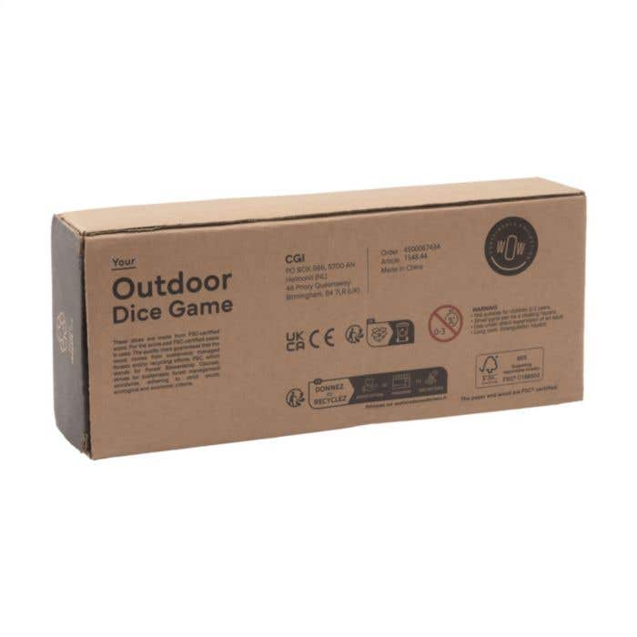 Dobbelspel | FSC® Hout | 5 dobbelstenen | Met opbergzak