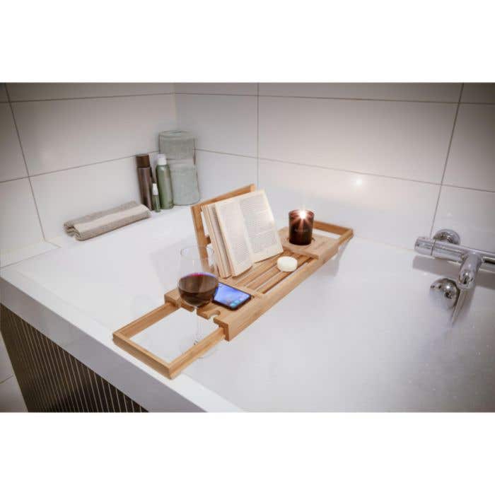 Badplank | Bamboe | Verstelbaar | Telefoonhouder