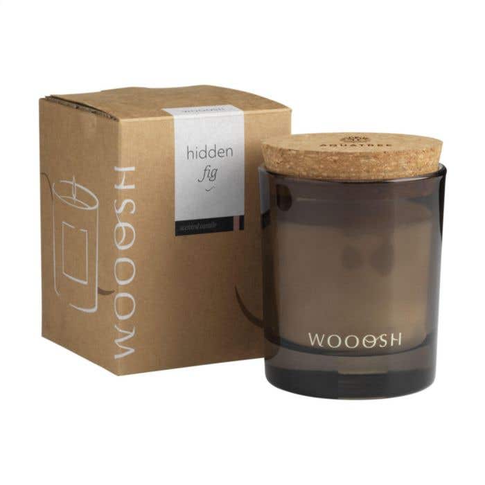 Bougie parfumée Wooosh | Parfum de figue | 32 heures | Couvercle en liège