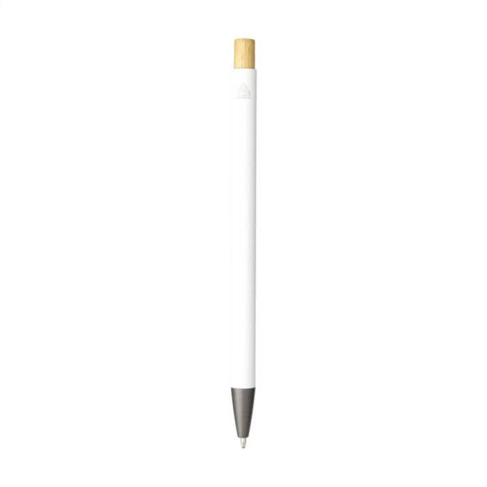 Balpen | Gerecycled aluminium | Bamboe drukknop