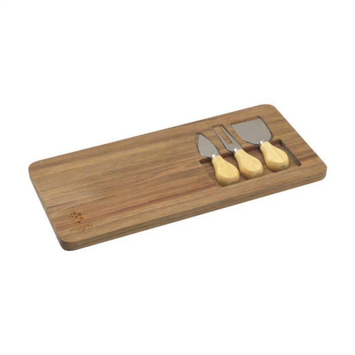Wooosh planche à fromage Queso | Bois d'acacia FSC® | Couverts inclus
