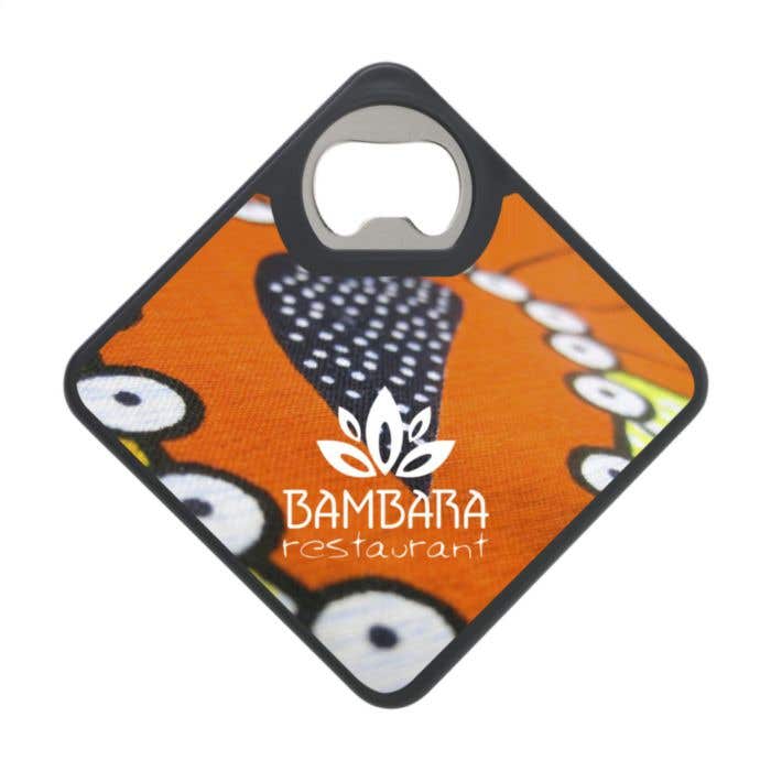 Flesopener | Metalen opener | Met onderzetter