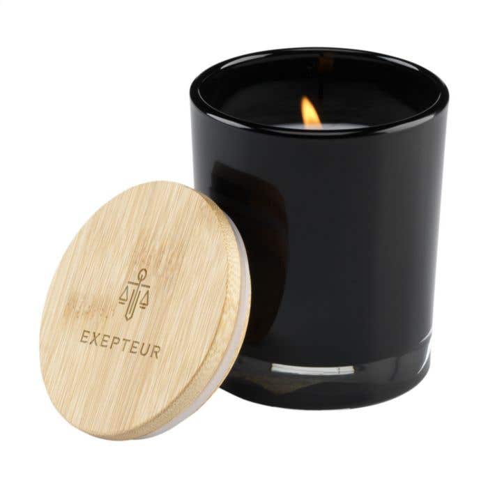 Wooosh Bougie parfumée White Lotus | Cire de soja | Couvercle en bambou
