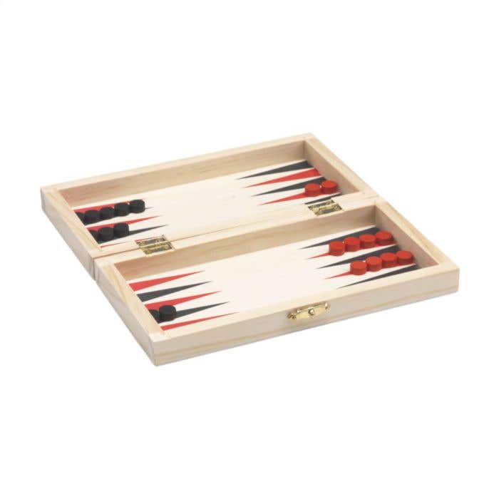 Coffret de jeux 3-en-1 | Bois de pin FSC® | Échecs, dames et backgammon