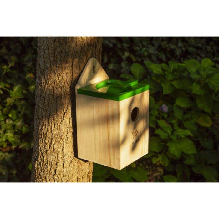 Rackpack nestkastje | FSC® Dennenhout | Met vogelbadje