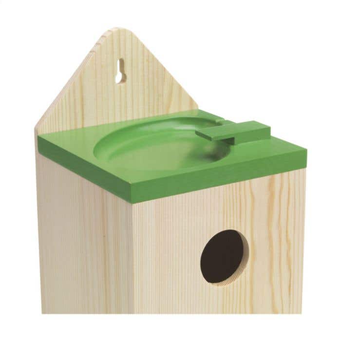 Rackpack nestkastje | FSC® Dennenhout | Met vogelbadje