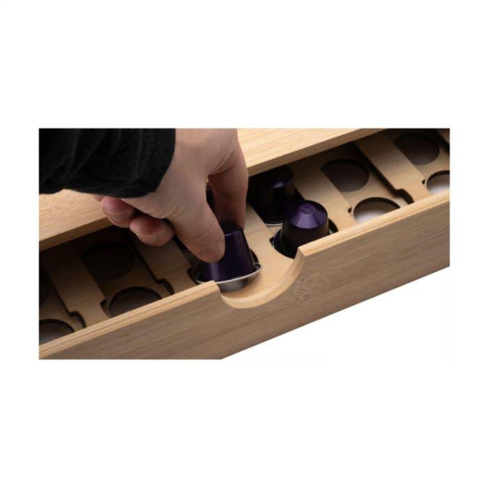 Koffiecapsule lade Rackpack | FSC® Bamboe | Met vier-op-een-rij spel