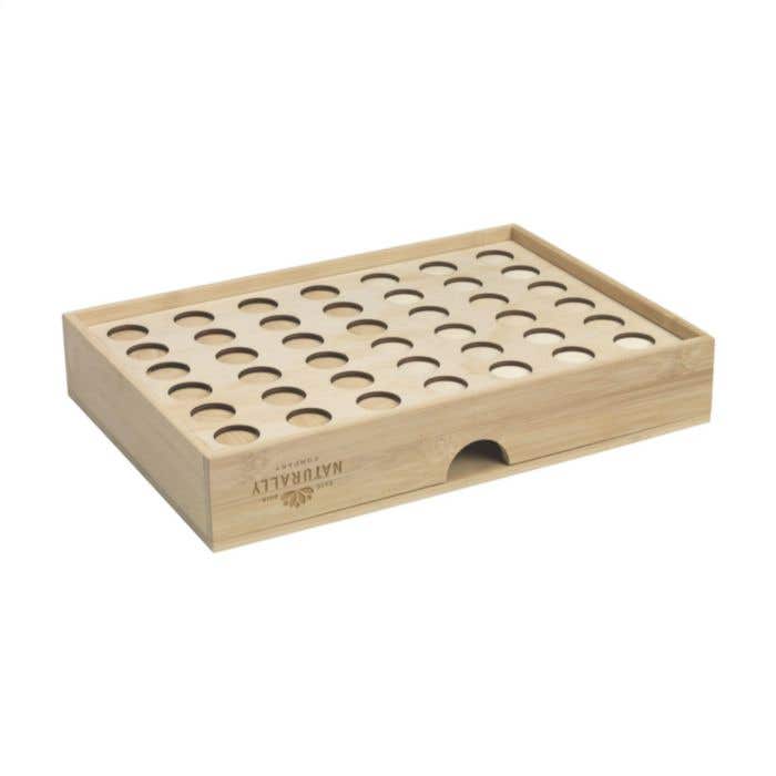 Koffiecapsule lade Rackpack | FSC® Bamboe | Met vier-op-een-rij spel
