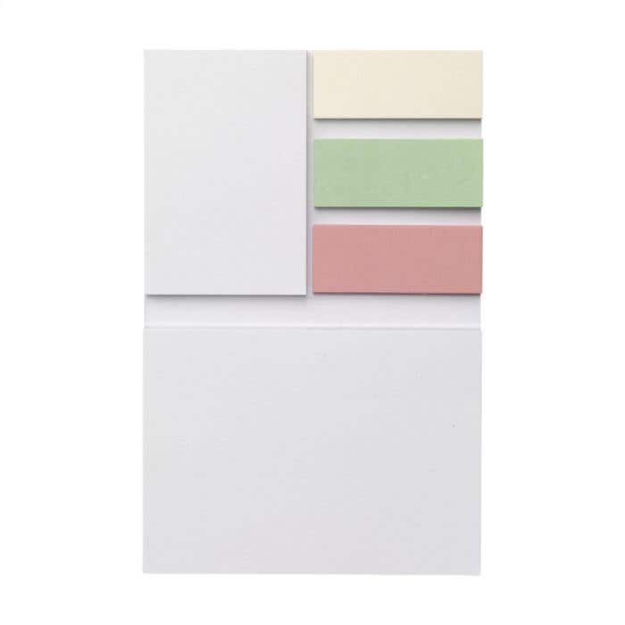 Memoblokje | Gerecycled papier | Met sticky notes en markeerstickers