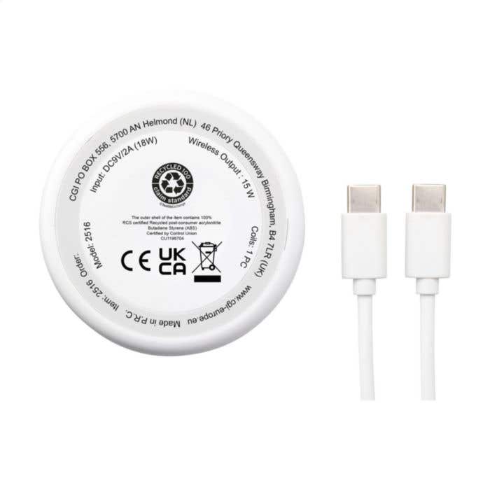 Draadloze oplader | Magnetisch | Gerecycled | 15W | 3-in-1