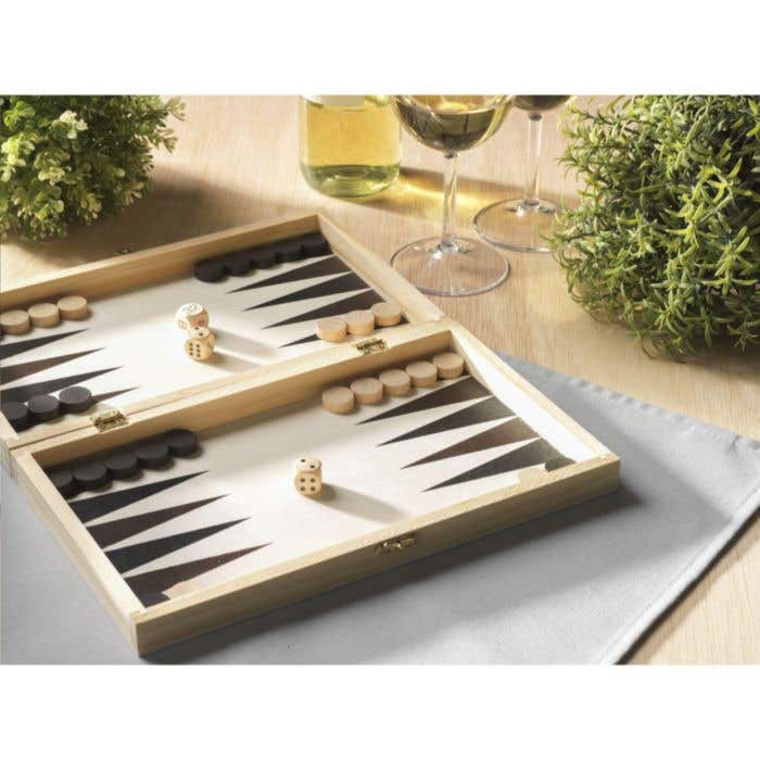 Jeu de backgammon box | Bois de pin FSC® | Set de jeu complet