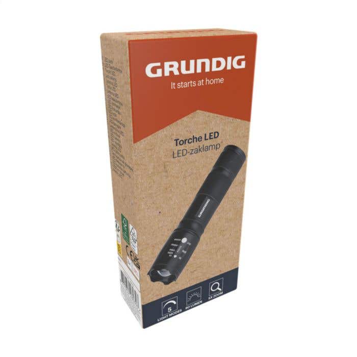 Grundig Zaklamp | Aluminium | 80 lumen | Zoomfunctie