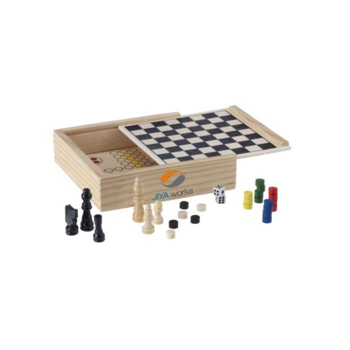 Coffret de jeux | Bois | 5 jeux classiques