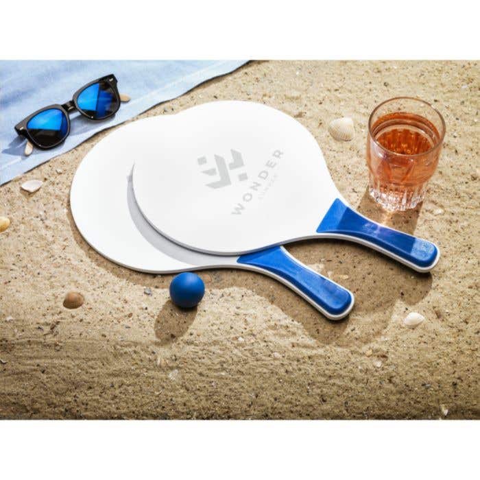 Set de beach tennis | MDF | 2 raquettes et balle | Filet mesh