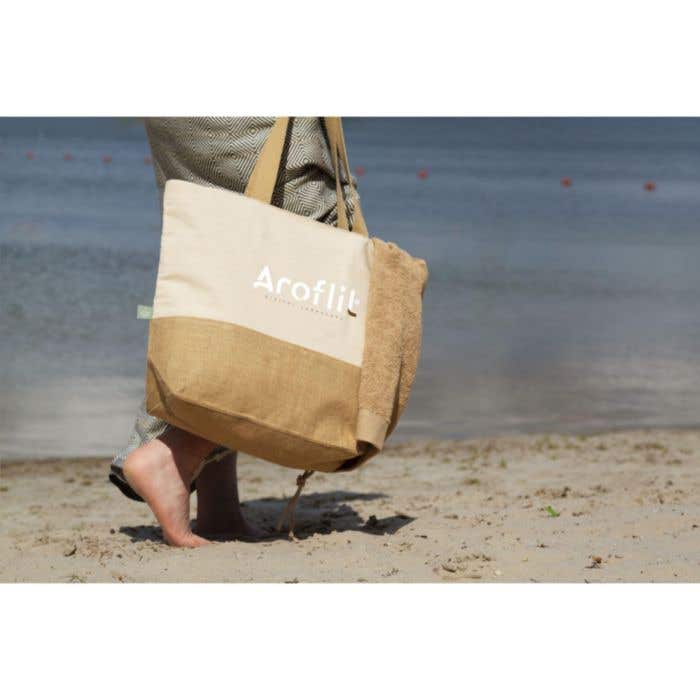 Strandtas | Jute en organisch katoen | 30 l