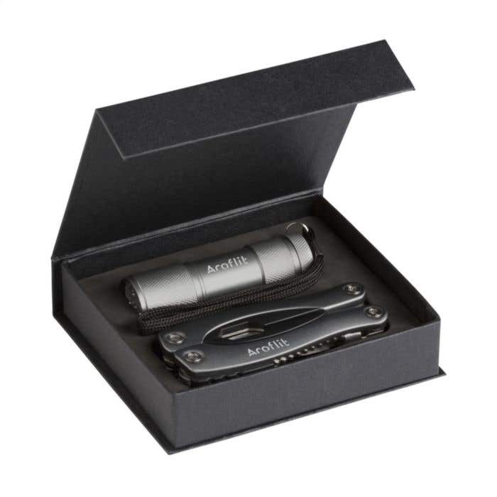 Coffret cadeau MaxiStar | Pince multifonction et lampe de poche | Inox