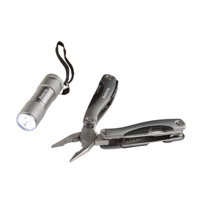 Coffret cadeau MaxiStar | Pince multifonction et lampe de poche | Inox et aluminium