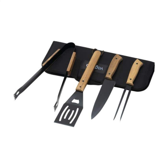 Barbecueset Asado | 4-delig | Acaciahout | Met etui