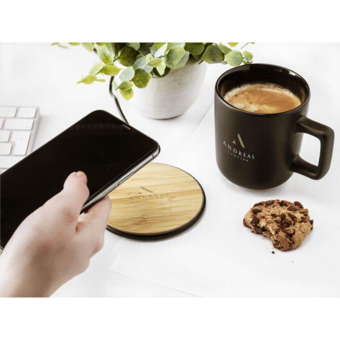 Chargeur rapide sans fil | Bambou | 10W | Compatible Qi