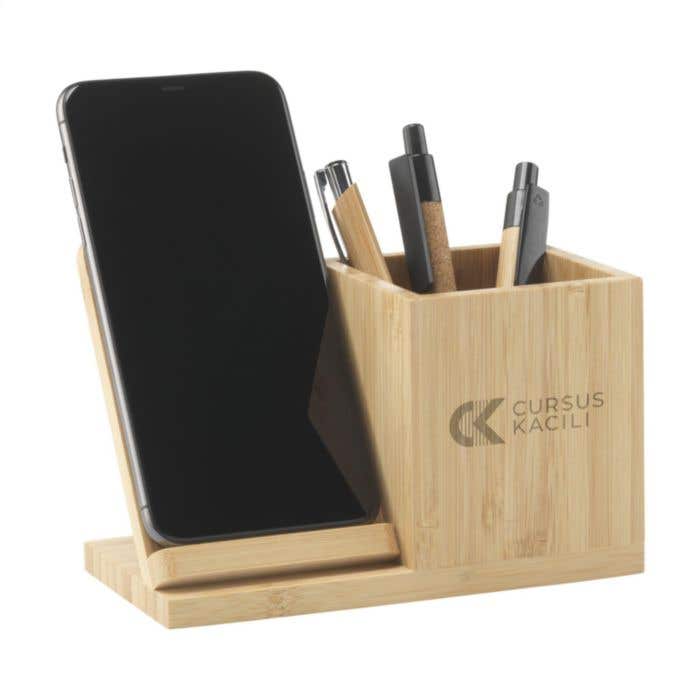 Chargeur sans fil | Bambou | 15W | Avec porte-stylo