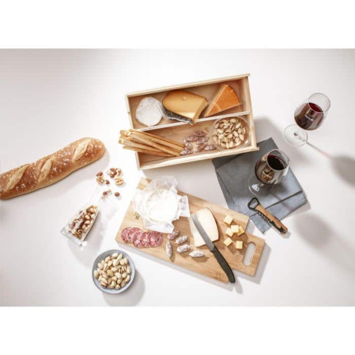 Wijnkist Say Cheese | FSC® Dennenhout | Bamboe deksel