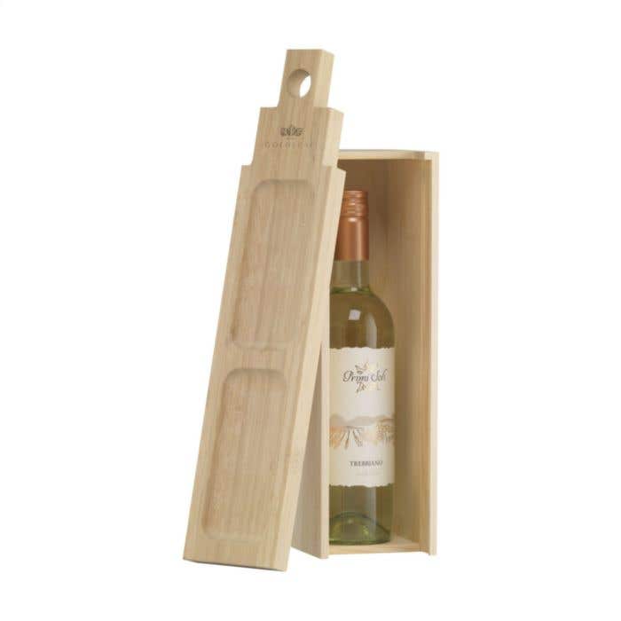 Wijnkist | FSC® Hout & Bamboe | Met tapasplank