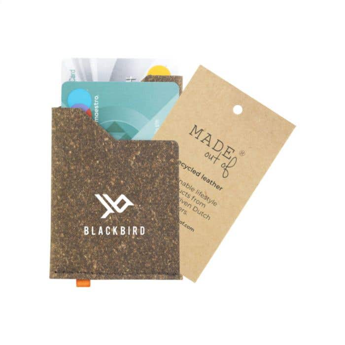 Kaarthouder | Gerecycled leer | Met extra vakje