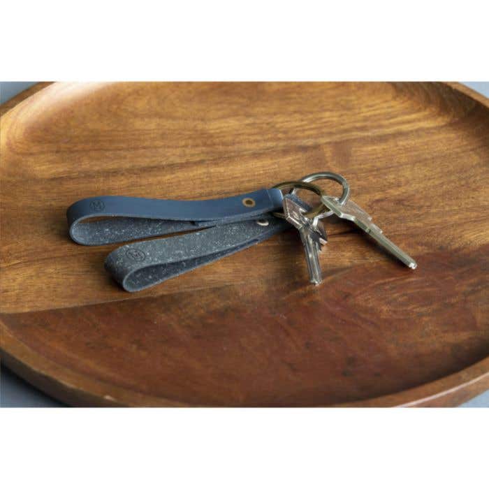 Porte-clés | Cuir recyclé | Anneau métallique