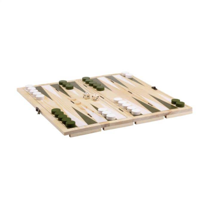 Rackpack wijnkist Backgammon | FSC® Dennenhout | 2-in-1