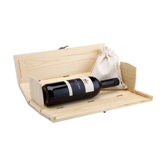 Wijnkist Gamebox Ludo | Dennenhout | 1 fles