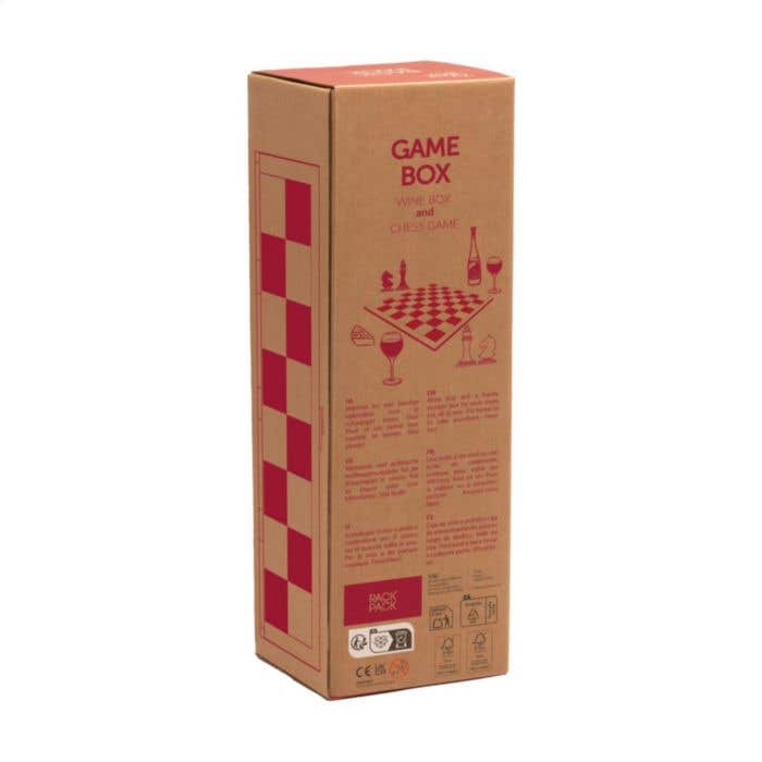 Caisse à vin Rackpack Gamebox Chess | Bois FSC® | Avec jeu d'échecs