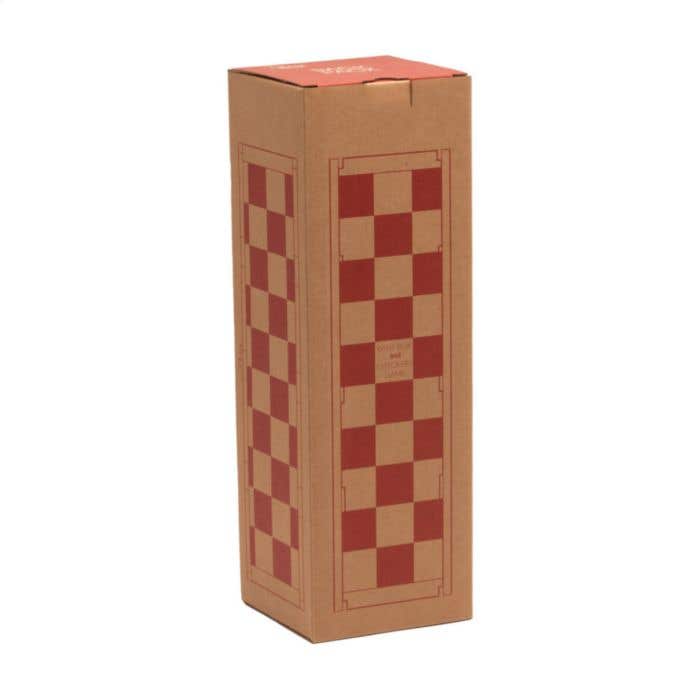 Wijnkist Rackpack Gamebox | FSC® Dennenhout | Met damspel