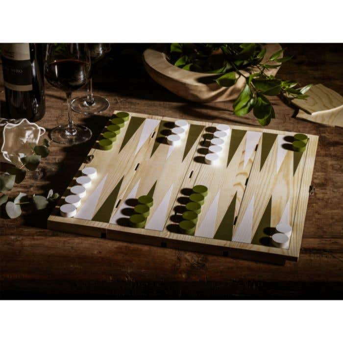 Rackpack wijnkist Backgammon | FSC® Dennenhout | 2-in-1
