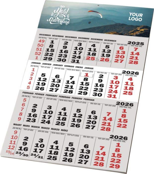 Calendrier 4 mois en quadrichromie