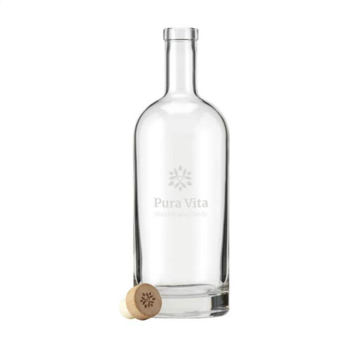 Drinkfles | Glas | 1 l | Houten dop