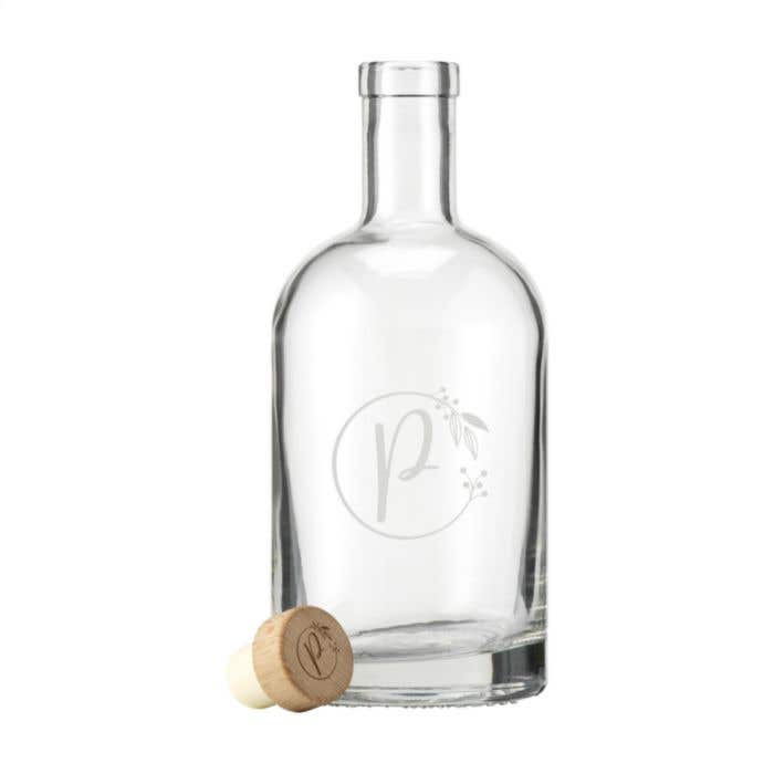 Bouteille d'eau | Verre | 700 ml | Bouchon en bois