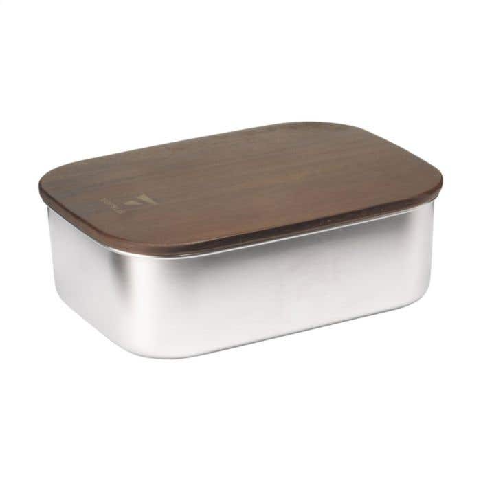 Lunchbox | Gerecycled RVS | 1700 ml | Acaciahout deksel