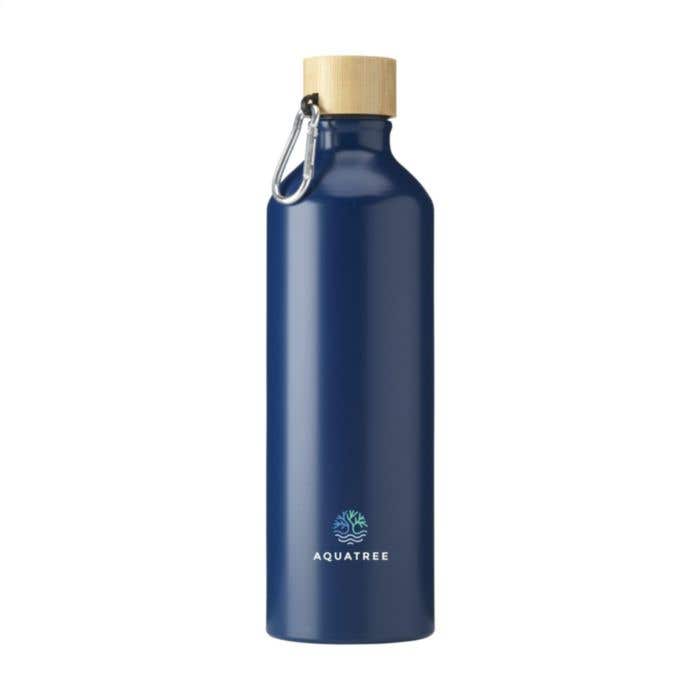 Drinkfles | Gerecycled RVS | 750 ml | Bamboe dop