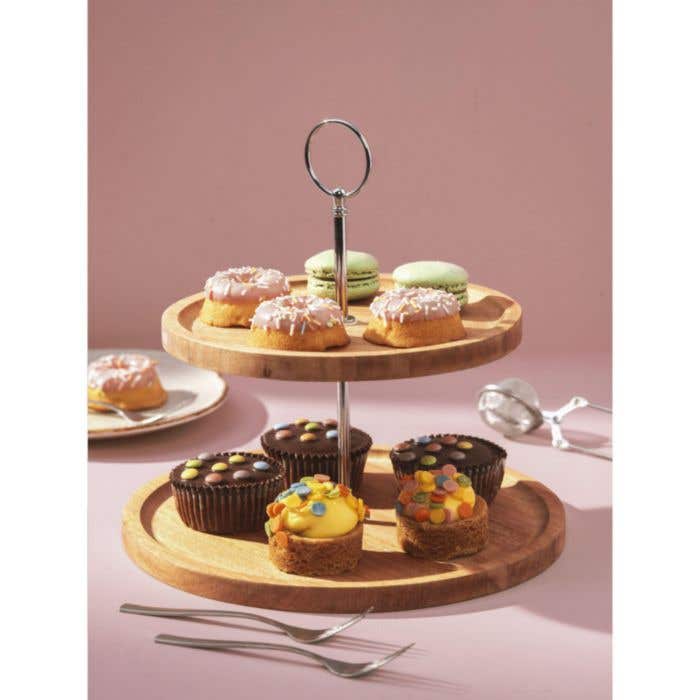 Wooosh Bellamo Duo Tray | Étagère | FSC® Acaciahout | 2-laags