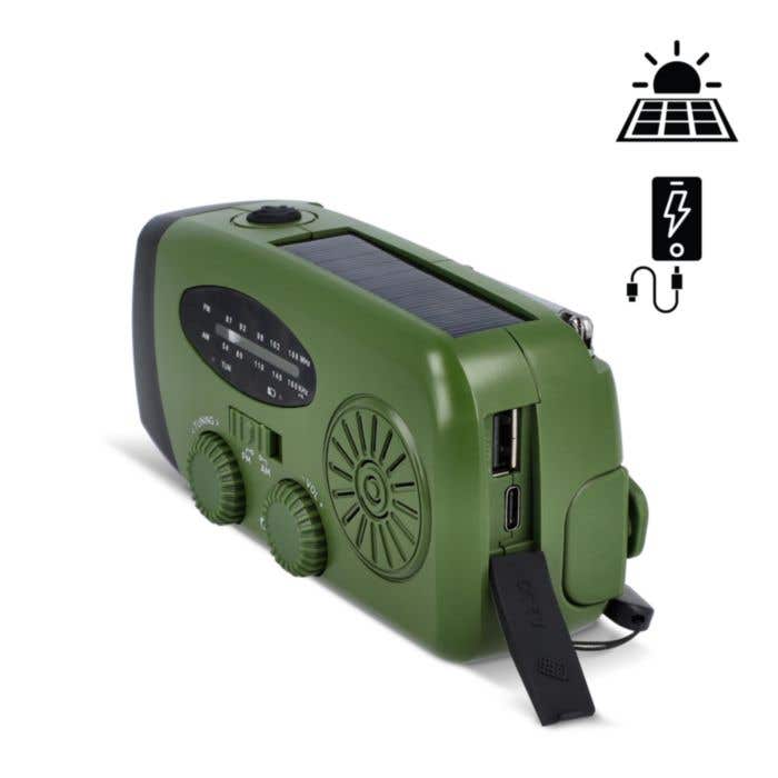 SafeSound Radio d'urgence solaire avec manivelle
