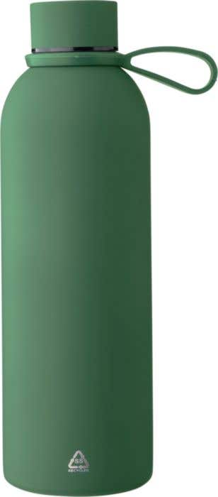 Drinkfles Sena | 500 ml | Gerecycleerd RVS | Dubbelwandig | Draaglus | Rubberen afwerking