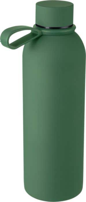 Drinkfles Sena | 500 ml | Gerecycleerd RVS | Dubbelwandig | Draaglus | Rubberen afwerking